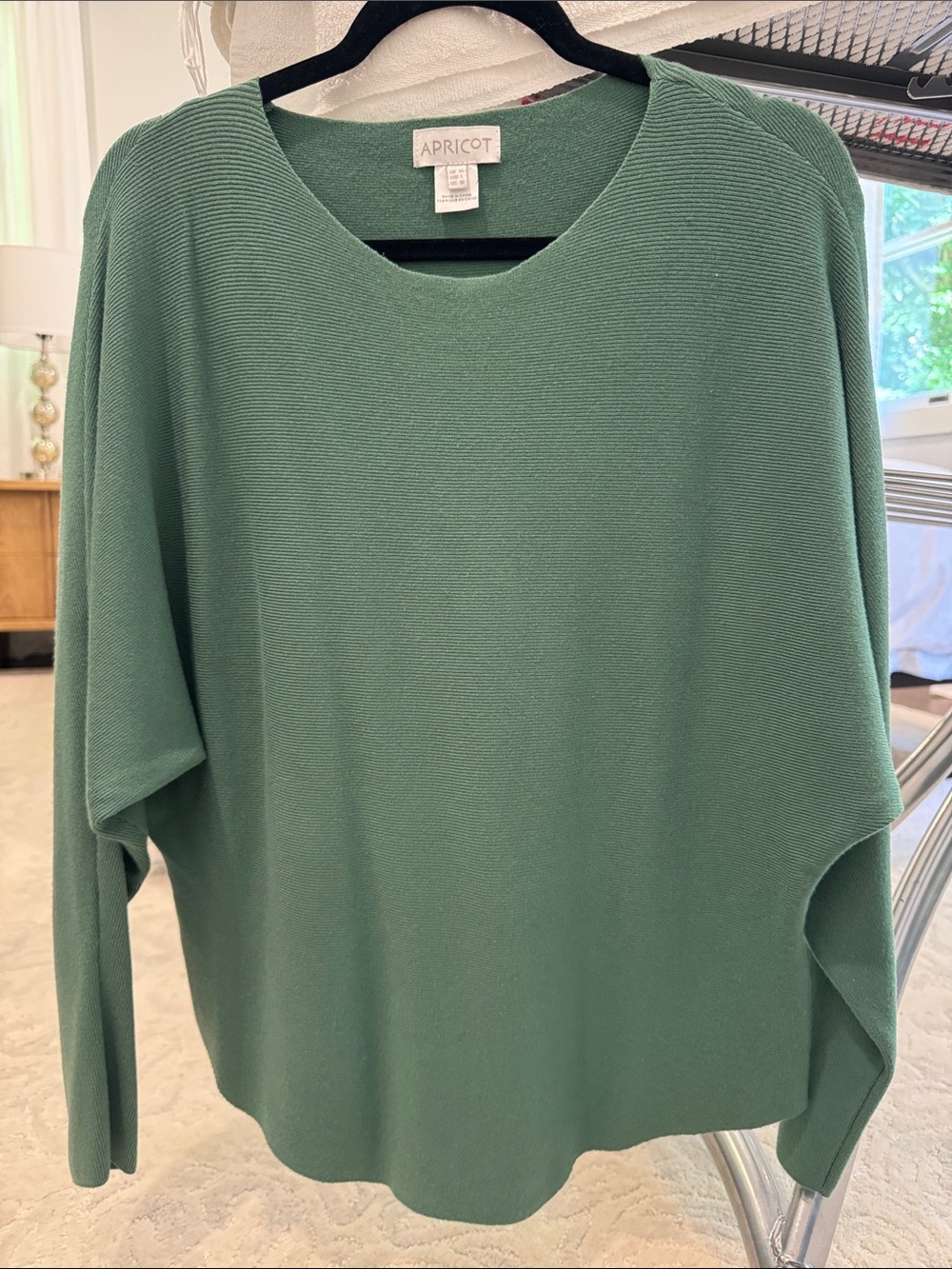 APRICOT Sage Green Cozy Knit Pullover